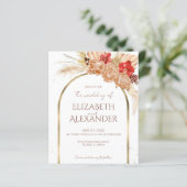 Papier Aquarelle Boho Floral | Invitations de mariage (Debout devant)