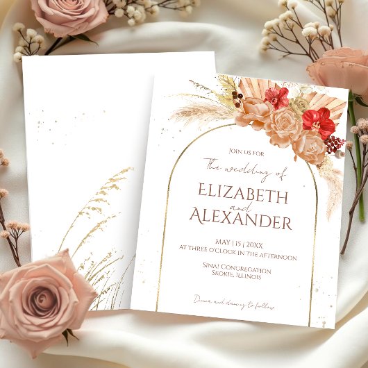 Papier Aquarelle Boho Floral | Invitations de mariage