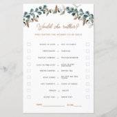 Papier Aquarelle Boho Genre Neutre Baby shower Jeux (Devant)