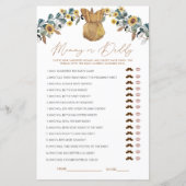 Papier Aquarelle Boho maman ou papa Baby shower jeu (Devant)