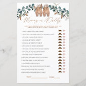 Papier Aquarelle Boho maman ou papa Baby shower jeu (Devant)