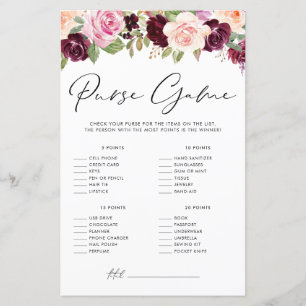 Papier Aquarelle Bourgogne et fleurs de pêche Jeu de purs