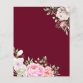 Papier Aquarelle Bourgogne Mariage Floral Enregistrer La (Dos)