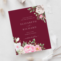 Aquarelle Bourgogne Mariage Floral Enregistrer La