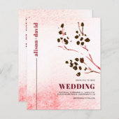 Papier Aquarelle, branche Japandi Code QR BUDGET mariage (Devant / Derrière)