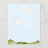 Papier Aquarelle Budget Ciel Nuages Avion rouge Anniversa (Dos)