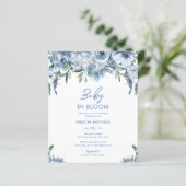 Papier Aquarelle Budget Dusty Blue Floral Baby shower (Debout devant)