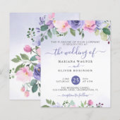 Papier Aquarelle Budget Floral Purple Mariage rose (Devant / Derrière)