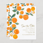 Papier Aquarelle Budget Fruit Orange Enregistrer La Date (Devant / Derrière)