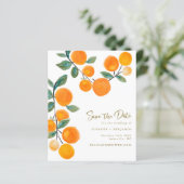 Papier Aquarelle Budget Fruit Orange Enregistrer La Date (Debout devant)