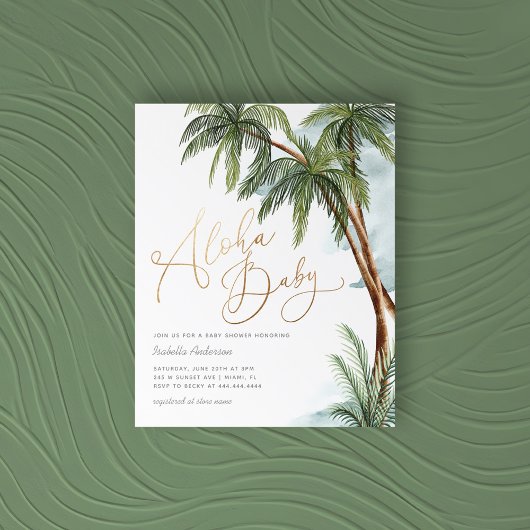 Papier Aquarelle Budget Palm Trees Aloha Baby shower