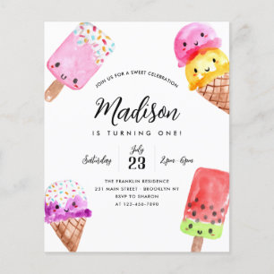 Papier Aquarelle Budget Popsicle Cone Crème de glace Anni