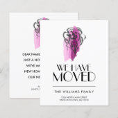 Papier Aquarelle budgétaire Floral Moving Faire-part (Devant / Derrière)