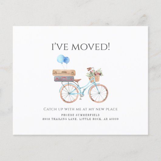 Papier Aquarelle budgétaire Nouveau Faire-part de déplace (Devant)