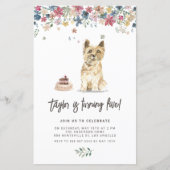 Papier Aquarelle Cairn Terrier Chien Invitation Anniversa (Devant)