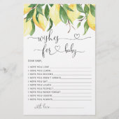 Papier Aquarelle Citron Baby shower Waches for Baby Card (Devant)