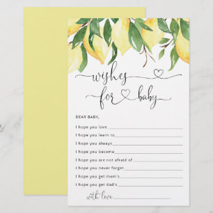 Papier Aquarelle Citron Baby shower Waches for Baby Card