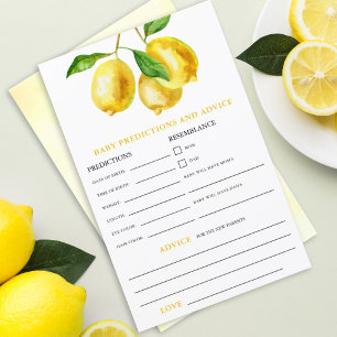 Papier Aquarelle citron prédictions bébé jeu de conseils