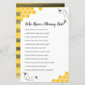 Papier Aquarelle d'abeille qui connaît maman meilleur jeu (Devant / Derrière)