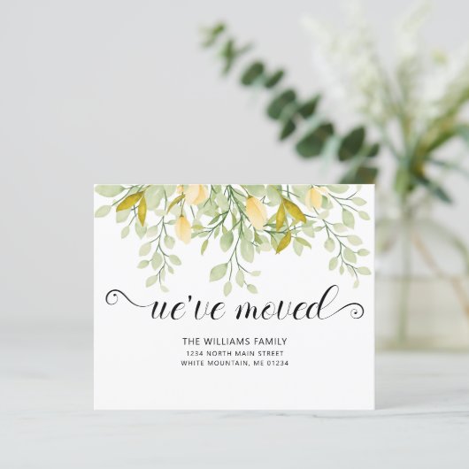 Papier Aquarelle de citron vert Floral Budget Moving (Debout devant)