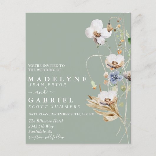 Papier Aquarelle de fleur sauvage de champ (Devant)