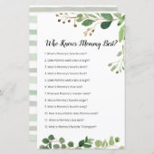 Papier Aquarelle de verdure florale qui connaît maman le (Devant / Derrière)