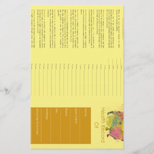 Papier Aquarelle des dossiers de santé (Devant)