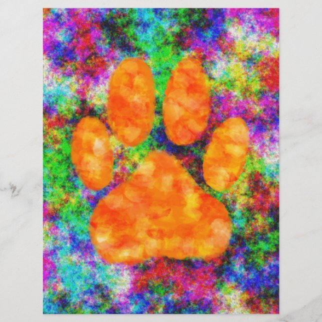 Papier Aquarelle Empreinte de patte de chien (Devant)