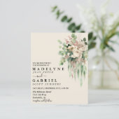 Papier Aquarelle Eucalyptus Crème florale Élégante (Debout devant)