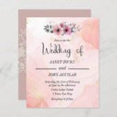 Papier Aquarelle Faire-part de mariage budgétaire Floral (Devant / Derrière)