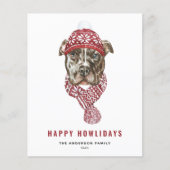 Papier Aquarelle Festive Pitbull Joyeux Howlidays (Devant)