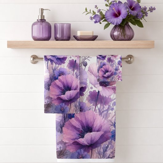 Papier Aquarelle Fleur d'Hibiscus Pourpre