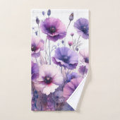 Papier Aquarelle Fleur d'Hibiscus Pourpre (Serviette à main)