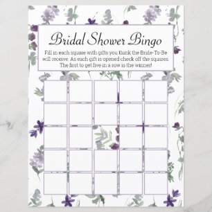 Papier Aquarelle Fleur sauvage Lavender Floral Bridal Bin