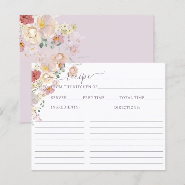 Papier Aquarelle Fleur sauvage Purple Spring Bridal recet (Devant / Derrière)