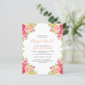 Papier Aquarelle Floral Budget Bat mitzvah Invitation (Debout devant)