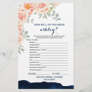 Papier Aquarelle Floral & Navy What's In Your Purse Game