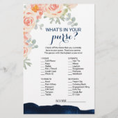 Papier Aquarelle Floral & Navy What's In Your Purse Game (Dos)
