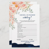 Papier Aquarelle Floral & Navy What's In Your Purse Game (Devant / Derrière)