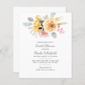 Papier Aquarelle Floral Nuptiale Invitation (Devant / Derrière)