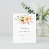 Papier Aquarelle Floral Nuptiale Invitation (Debout devant)