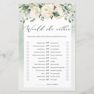 Papier Aquarelle Floral Préférerait-elle Jeu de mariage