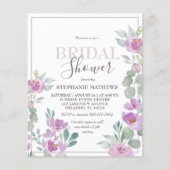 Papier Aquarelle Floral rose BRIDAL INVITATION DOUCHE (Devant)