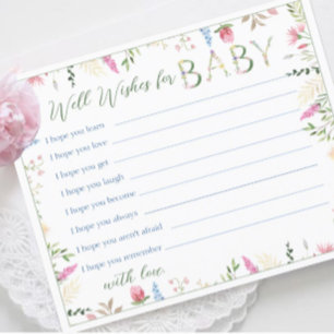 Papier Aquarelle florale Alphabet bien souhaits pour bébé