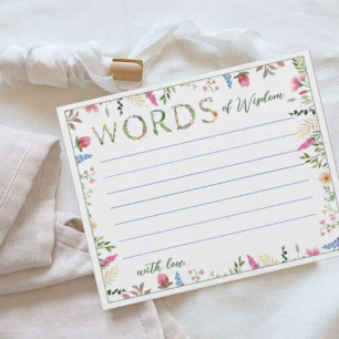 Papier Aquarelle florale Alphabet Douche Mots de sagesse