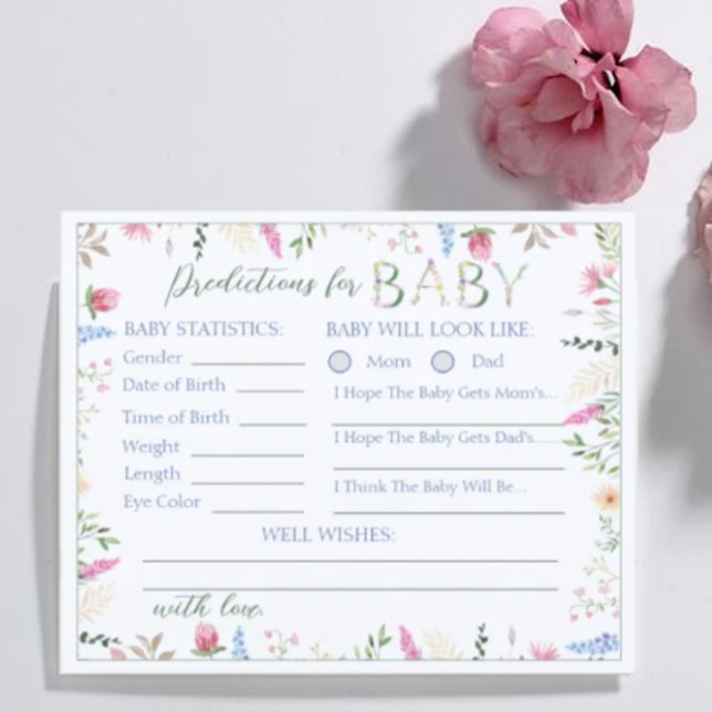 Papier Aquarelle florale Alphabet prédictions bébé (Créateur téléchargé)