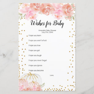 Papier Aquarelle Florale Citrouille Wives for Baby Game