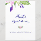 Papier Aquarelle florale élégant jeu de douche nuptiale (Dos)