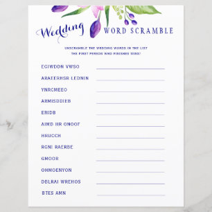 Papier Aquarelle florale élégante douche nuptiale jeu amu