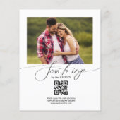 Papier aquarelle florale qr code photo faire-part de mari (Dos)